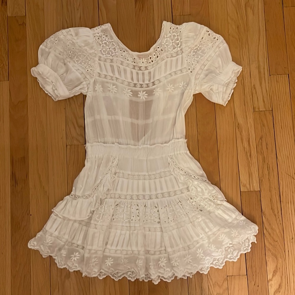 Beautiful white loveshack fancy white lace dress XS